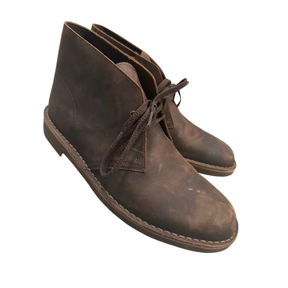 Clarks‎ Bushacre 2 Mens 10 W Brown Leather Chukka Desert Boots 26041354100